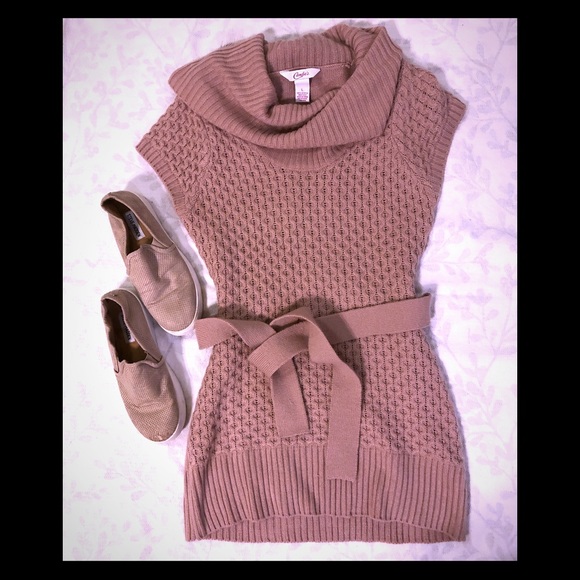 Candie's Dresses & Skirts - Candies Mauve Cowl Neck Sweater Dress/Tunic